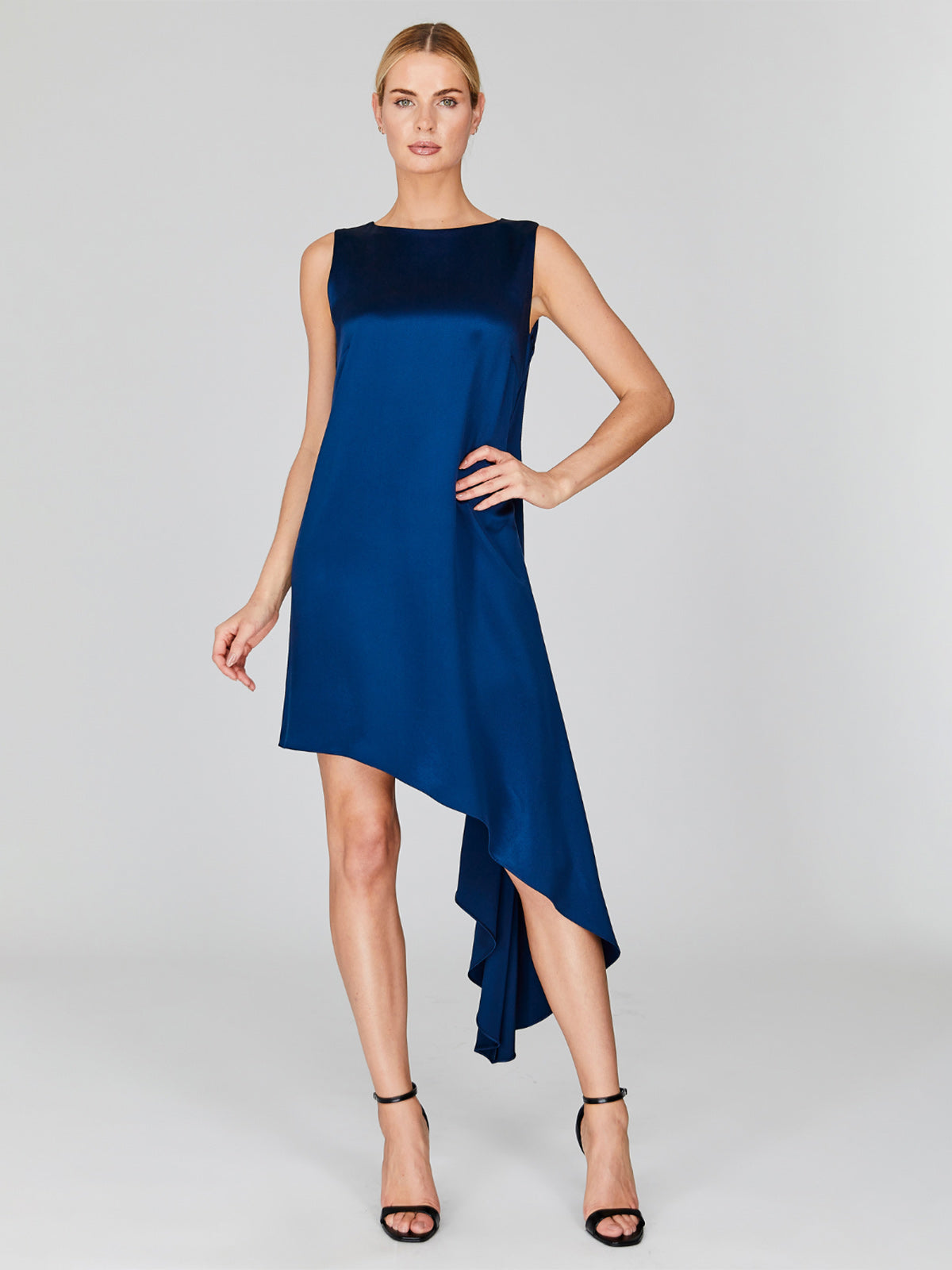 Satin Sleeveless Asymmetric Dress Satin Sleeveless Asymmetric Dress