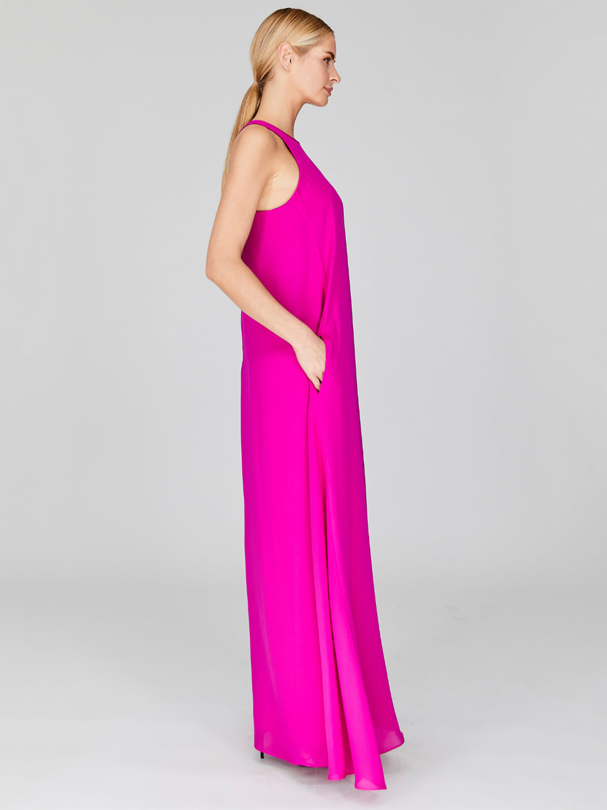 Silk Georgette Long Trapeze Gown Silk Georgette Long Trapeze Gown