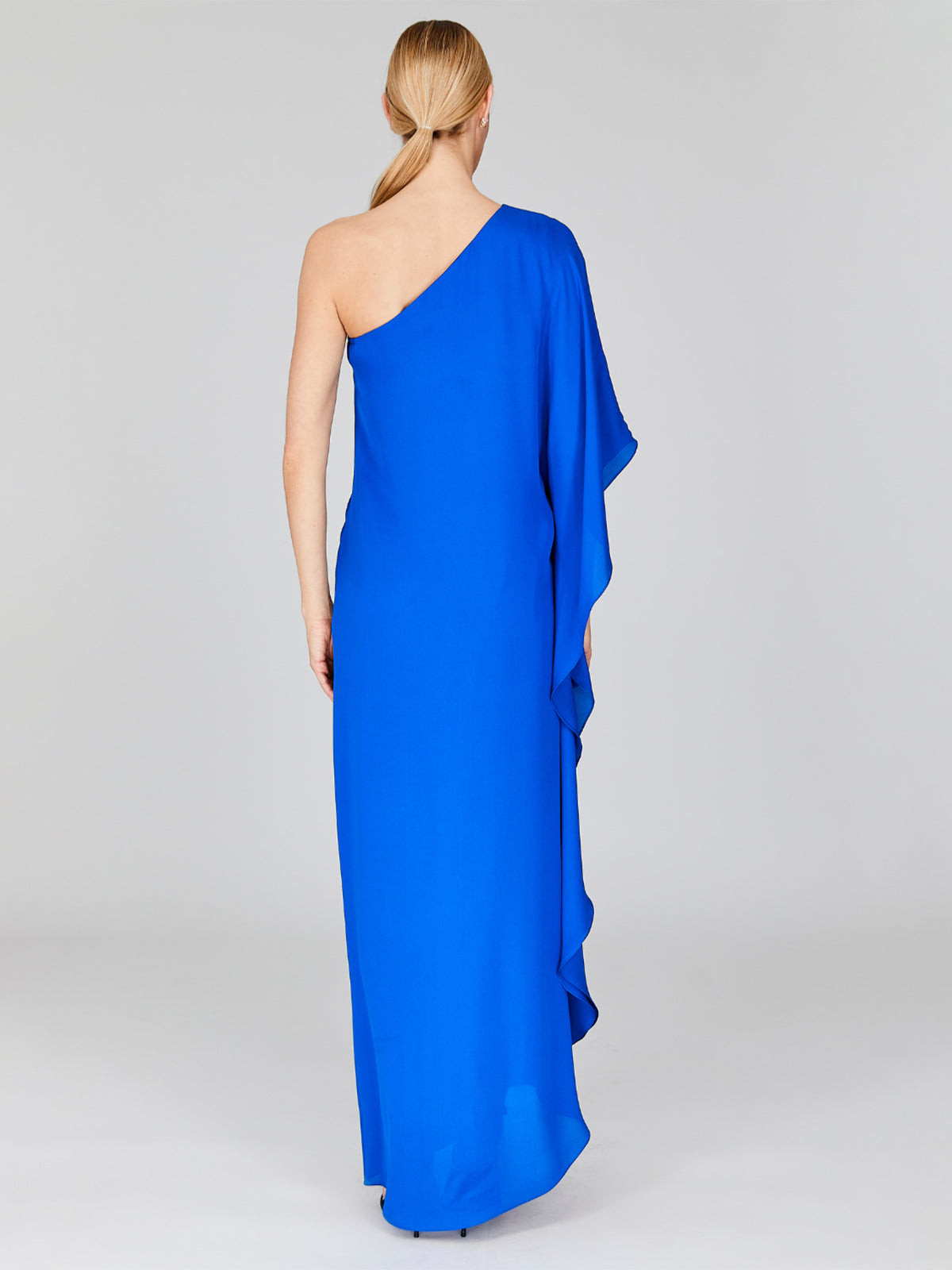 Silk Georgette One Shoulder Cascade Gown Silk Georgette One Shoulder Cascade Gown