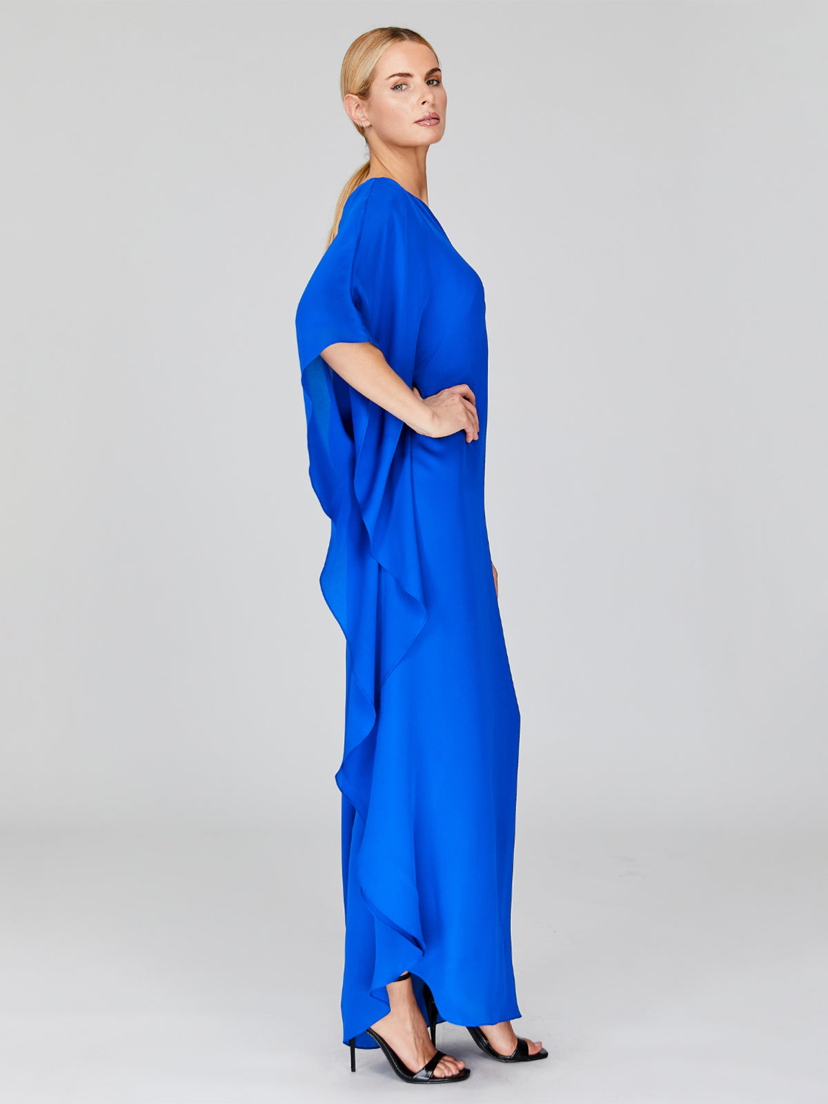 Silk Georgette One Shoulder Cascade Gown Silk Georgette One Shoulder Cascade Gown