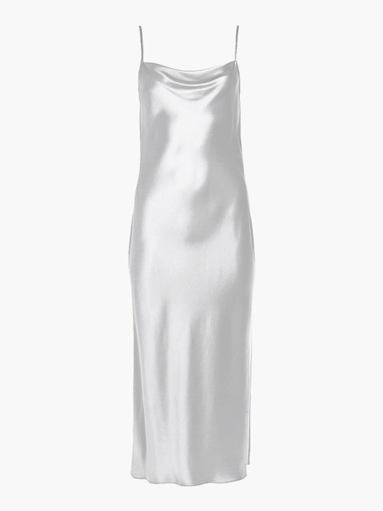 Draped Spaghetti Strap Midi Dress | Pearl