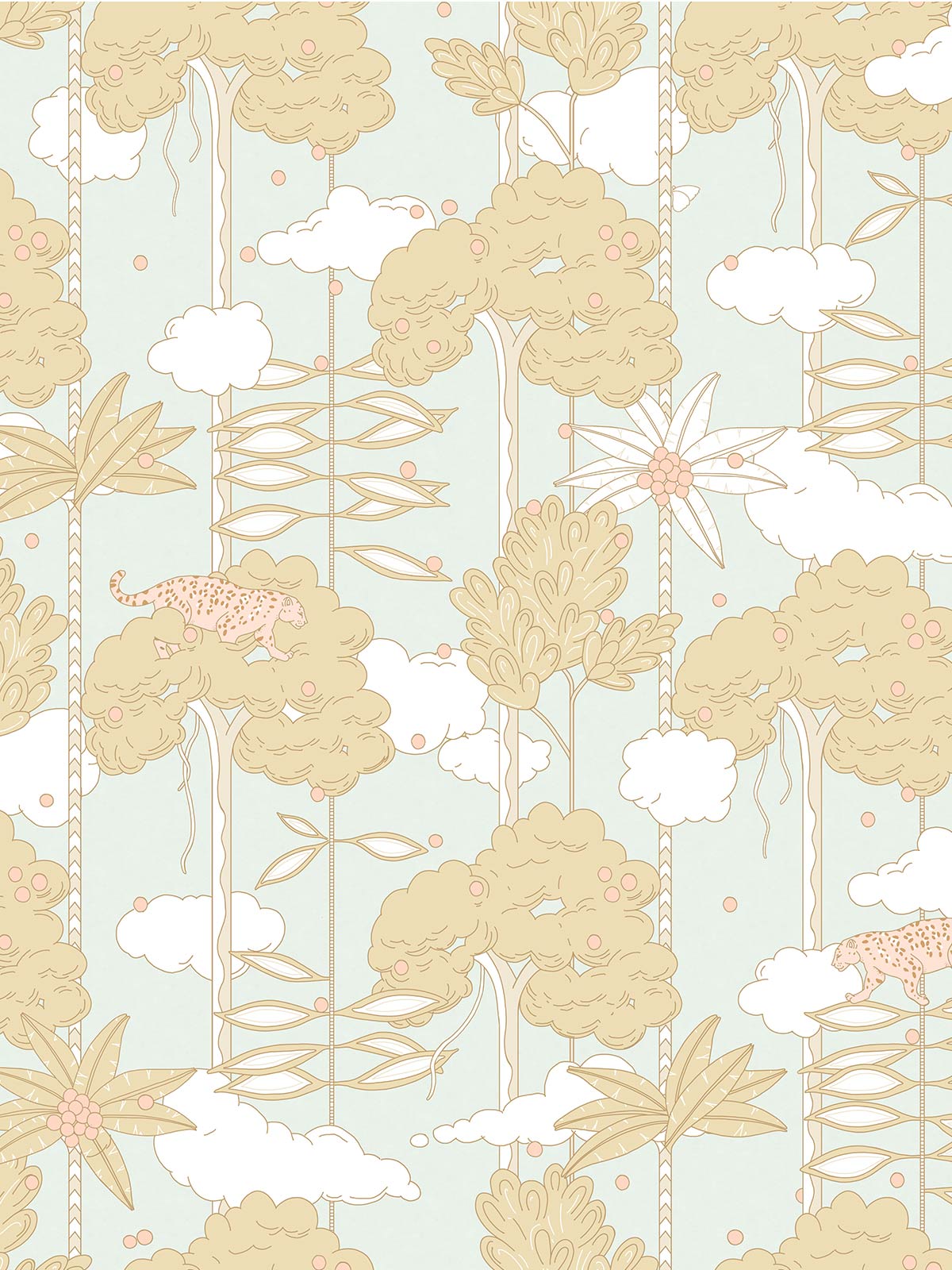Bosque with Jaguar Wallpaper | Burnt Mint Bosque with Jaguar Wallpaper | Burnt Mint