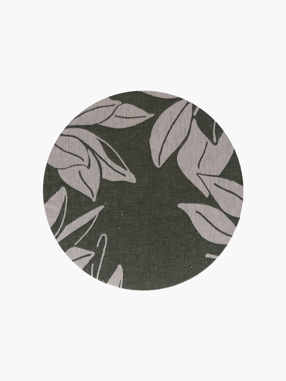 Linen Damask Tutti Le Foglie Charger Plate | Verde Giunglia