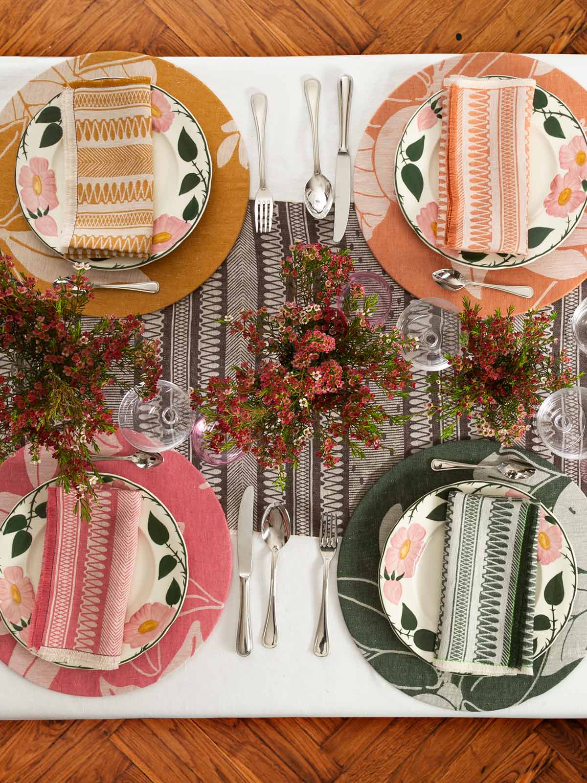 Linen Damask Cesta Set of 2 Linen Napkins | Café Tostado Linen Damask Cesta Set of 2 Linen Napkins | Café Tostado