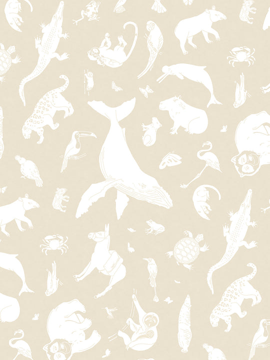 Constellation Safari Wallpaper | Beige