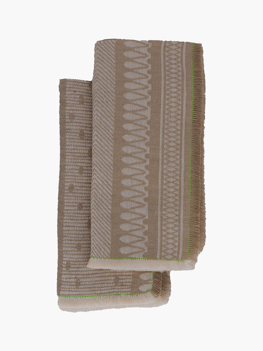 Linen Damask Cesta Set of 2 Linen Napkins | Beige