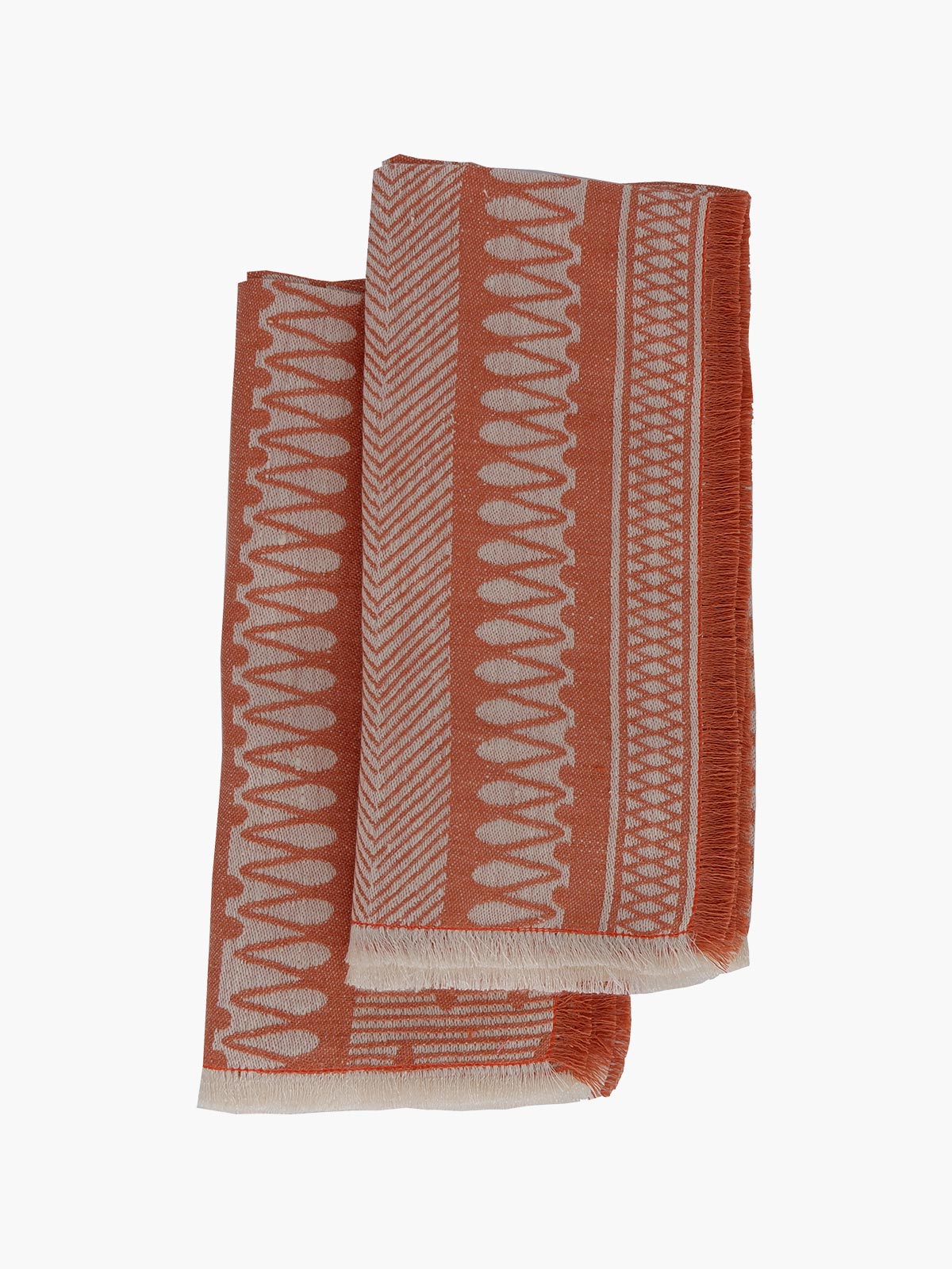 Linen Damask Cesta Set of 2 Linen Napkins | Peach Linen Damask Cesta Set of 2 Linen Napkins | Peach