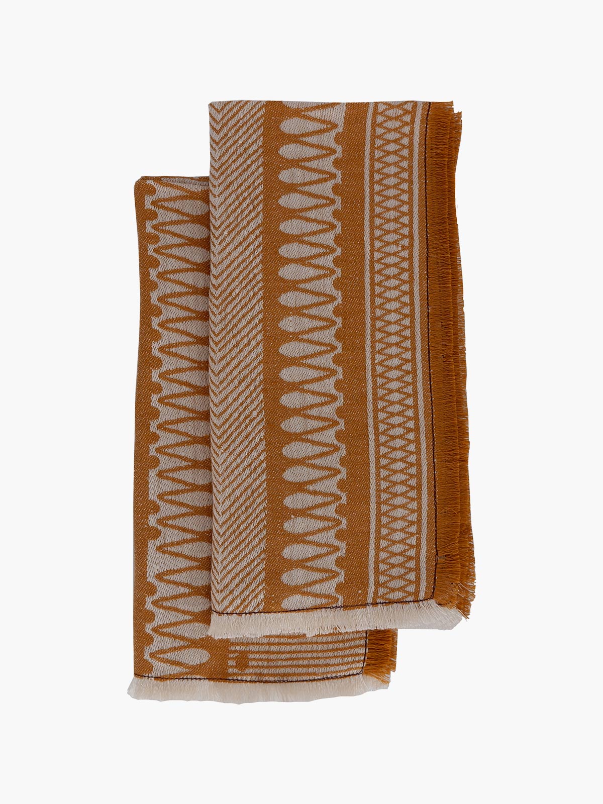 Linen Damask Cesta Set of 2 Linen Napkins | Giallo Rame Linen Damask Cesta Set of 2 Linen Napkins | Giallo Rame