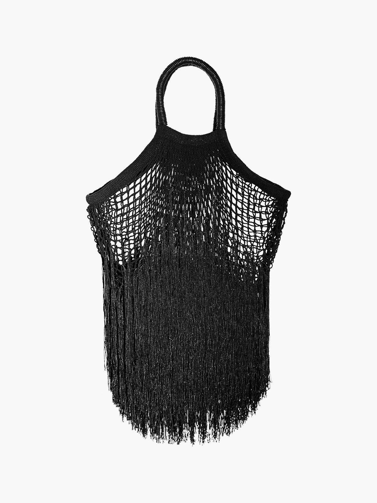 Large Fringe Tote | Black Large Fringe Tote | Black - Fashionkind
