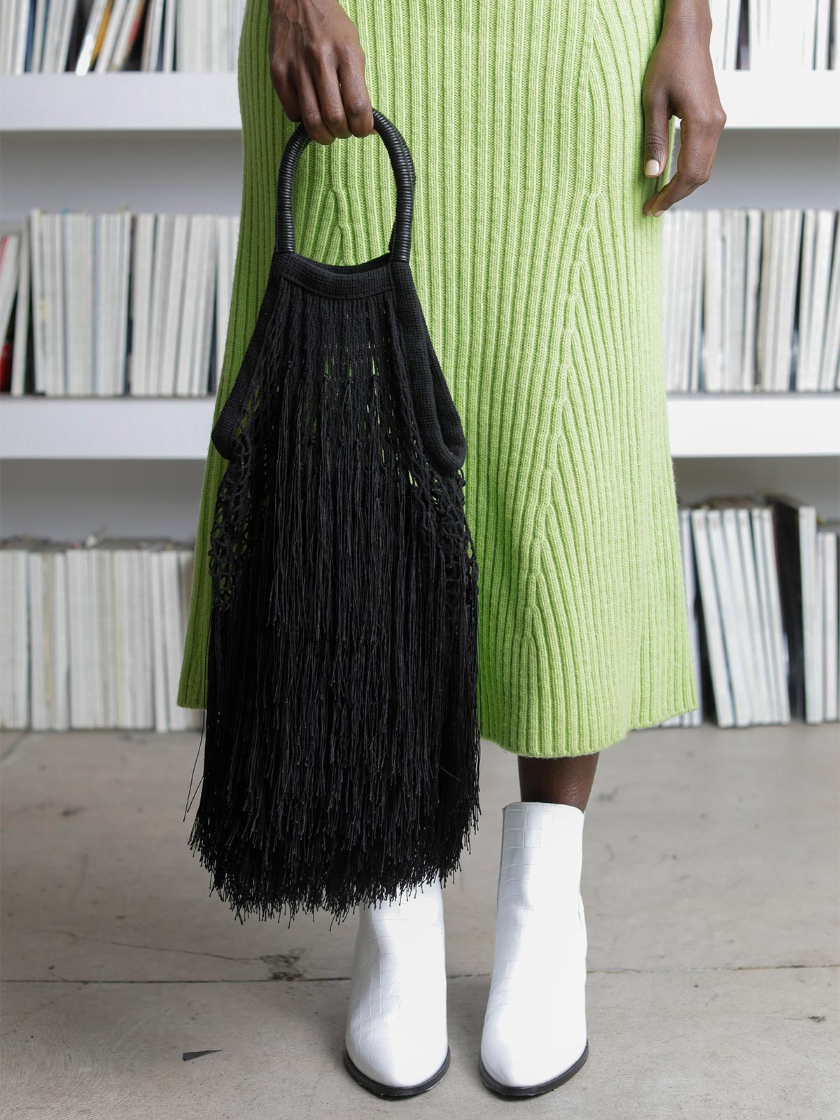 Large Fringe Tote | Black Large Fringe Tote | Black - Fashionkind