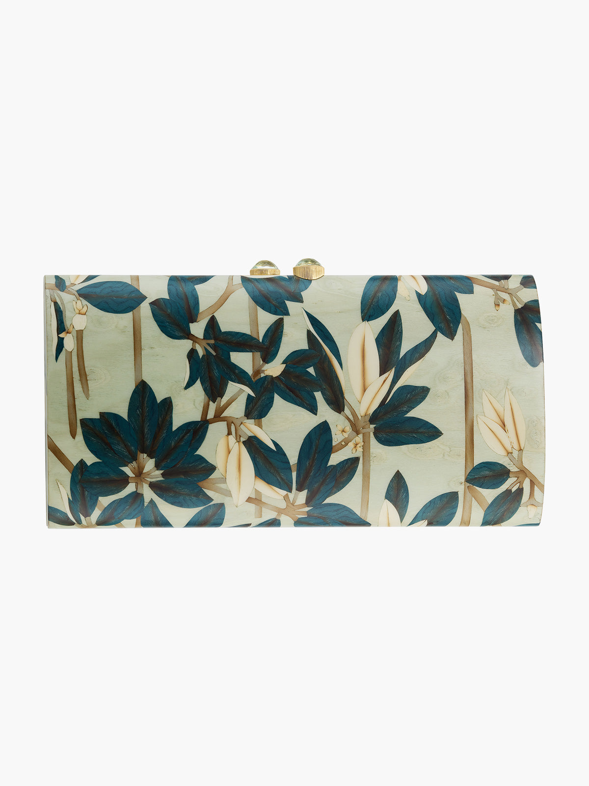 Marquetry Clutch | Mangrove Leaf Pattern