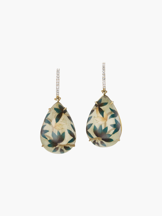 Drop Marquetry Earrings | Mangrove Leaf