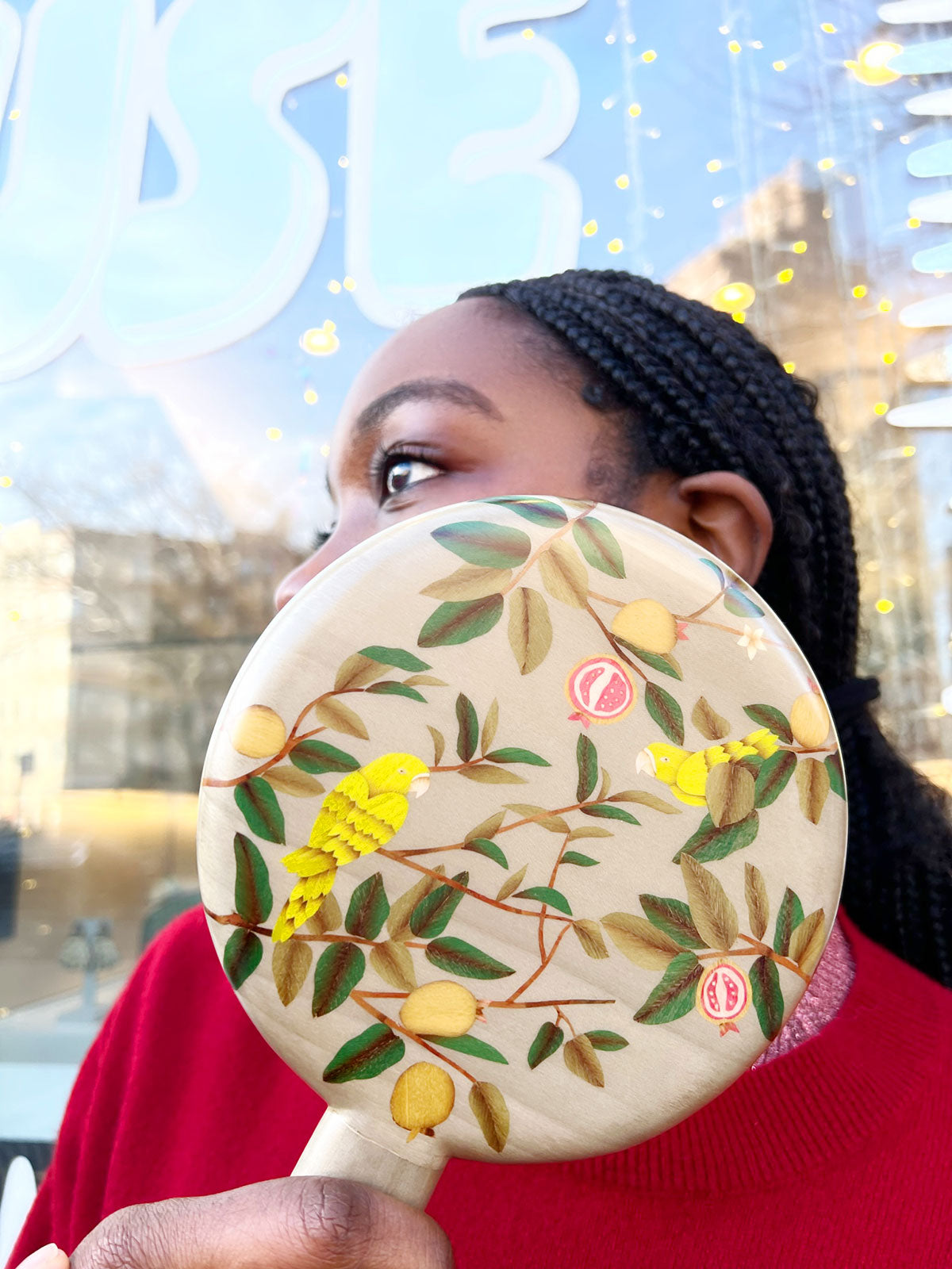 Marquetry Hand Held Mirror