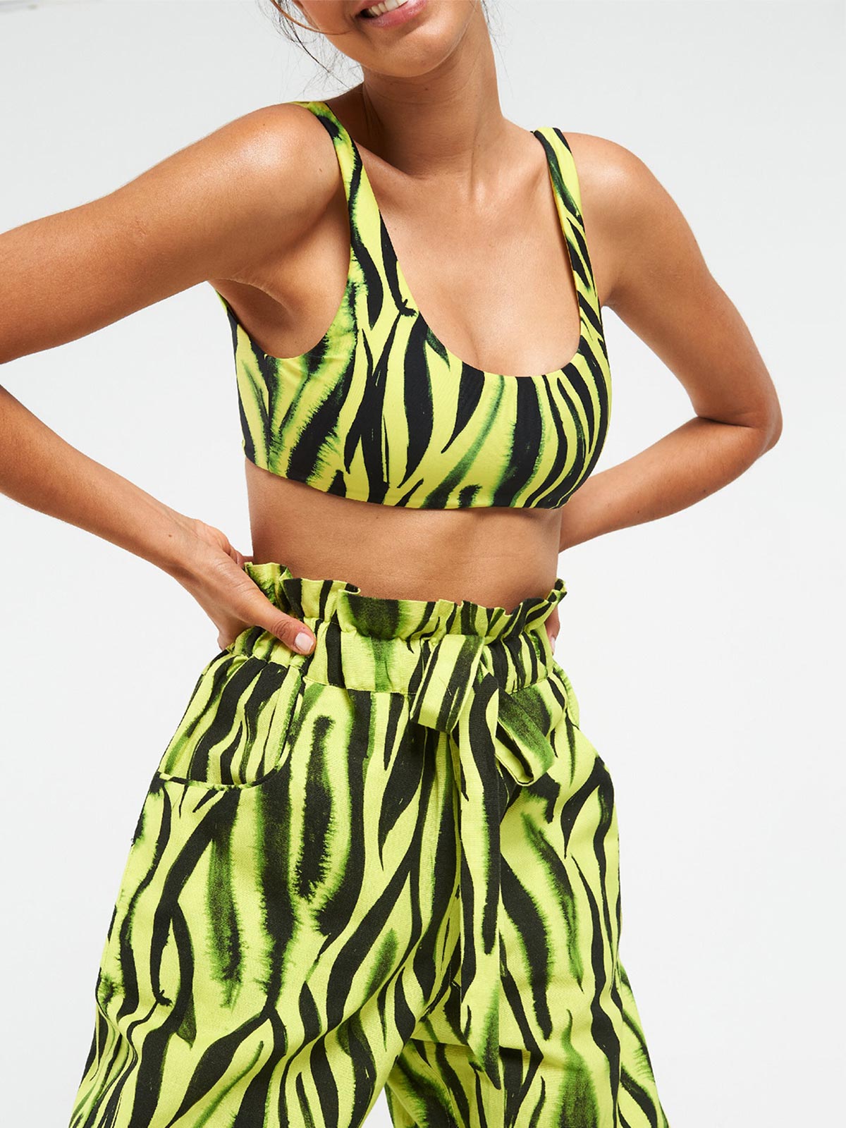 Bikini Top | Neon Zebra Bikini Top | Neon Zebra