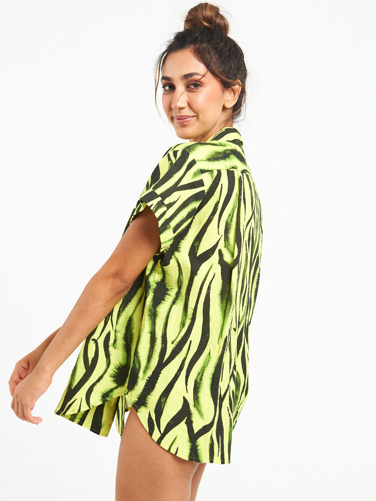 Hawaiian Shirt | Neon Zebra Hawaiian Shirt | Neon Zebra