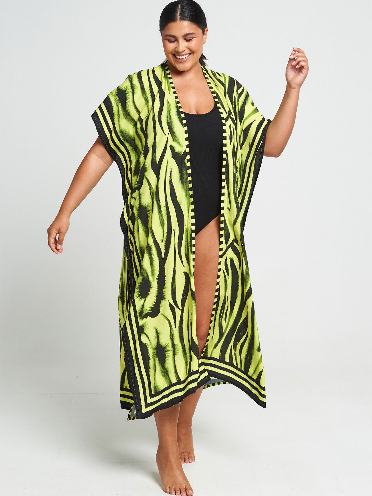 Long Kimono | Neon Zebra Long Kimono | Neon Zebra