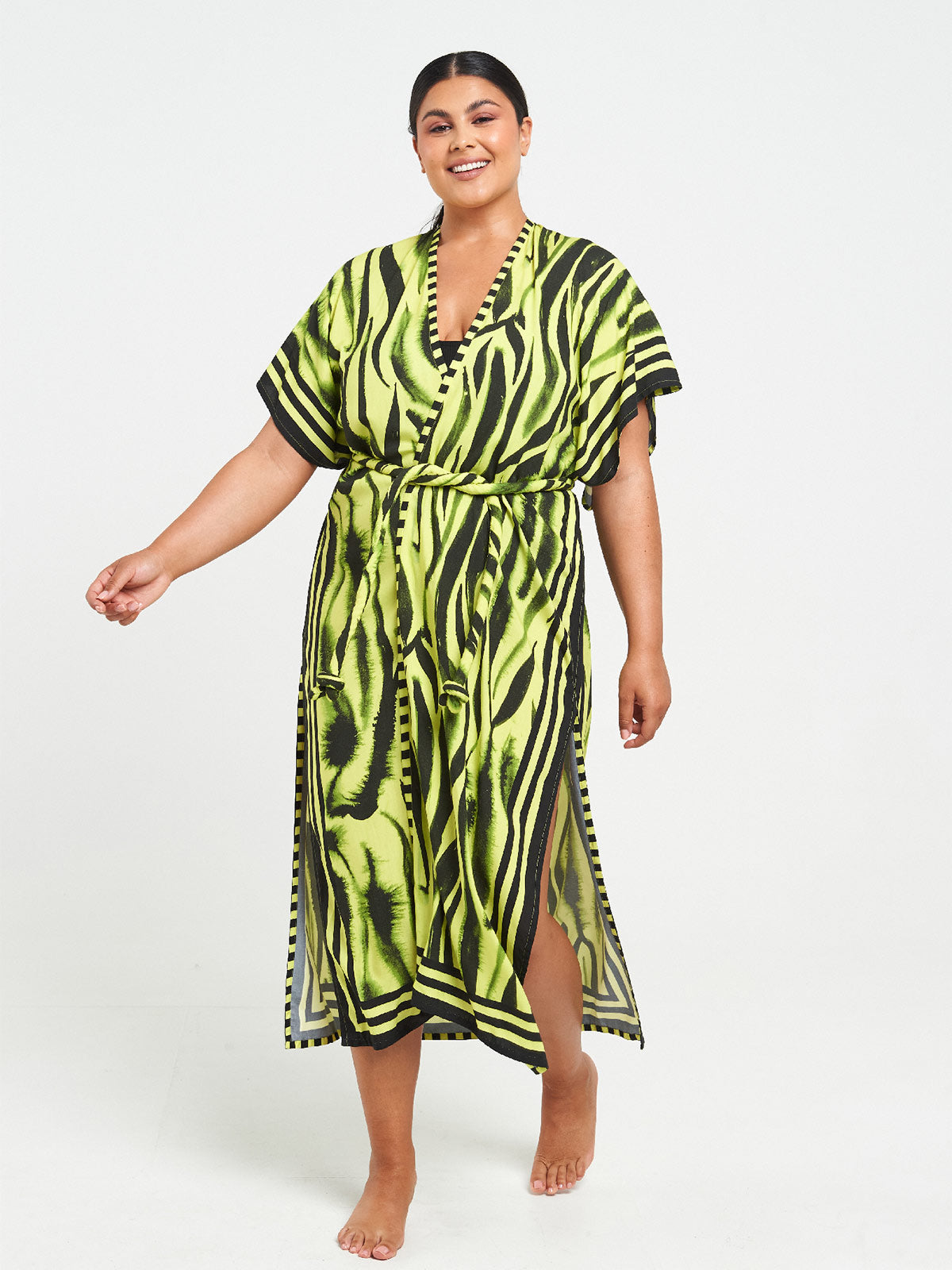 Long Kimono | Neon Zebra Long Kimono | Neon Zebra