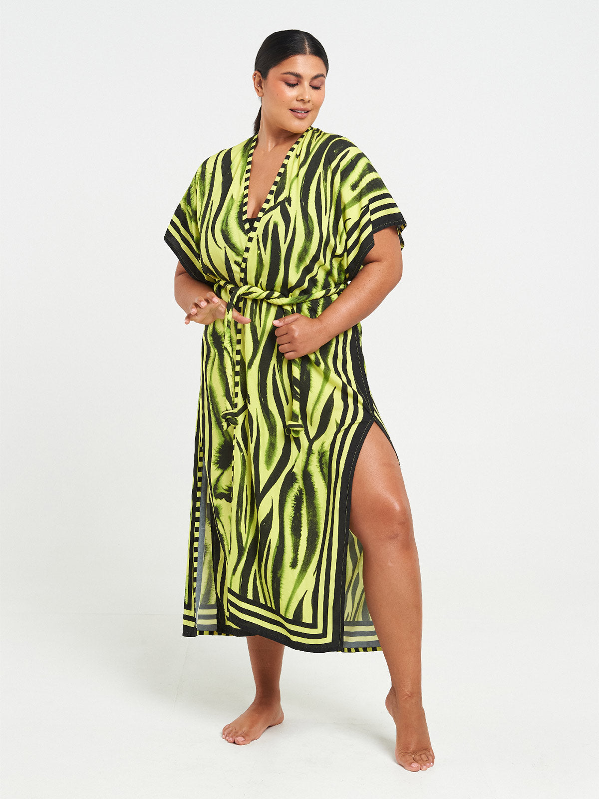 Long Kimono | Neon Zebra Long Kimono | Neon Zebra