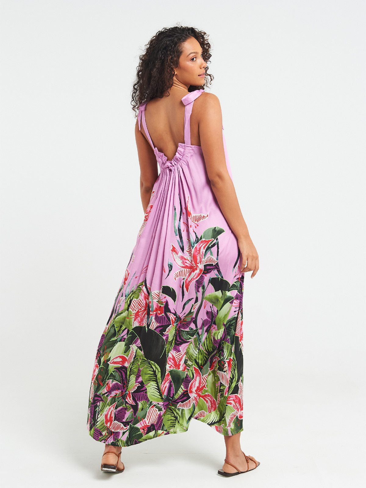 Long Open Back Dress | Hawaiian Lily Long Open Back Dress | Hawaiian Lily