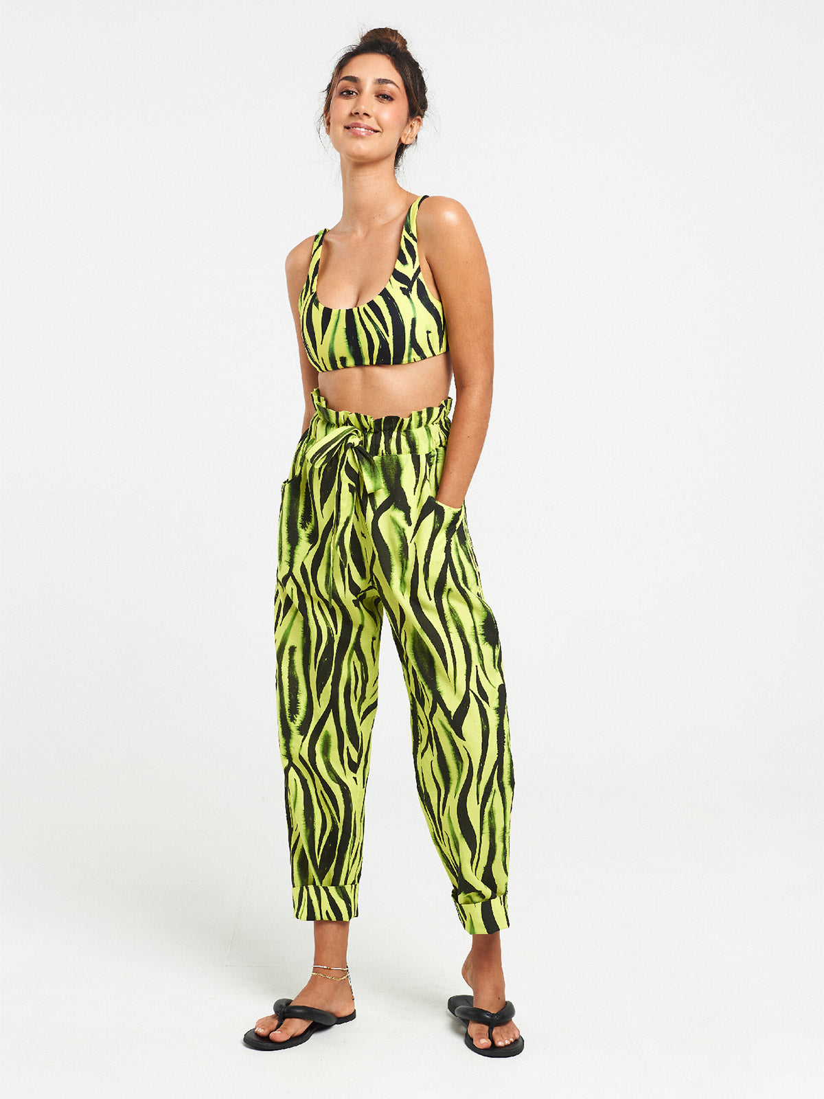 Paper Bag Pants | Neon Zebra Paper Bag Pants | Neon Zebra