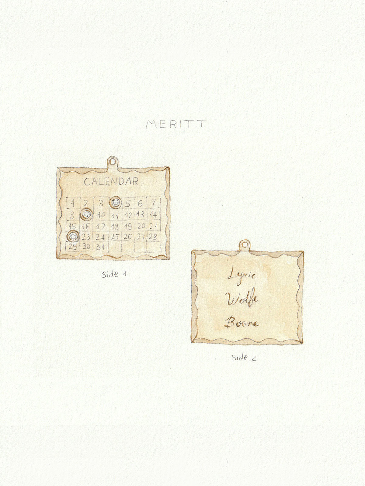 Multiple Date 1960s Calendar Charm | Multiple Date Multiple Date 1960s Calendar Charm | Multiple Date